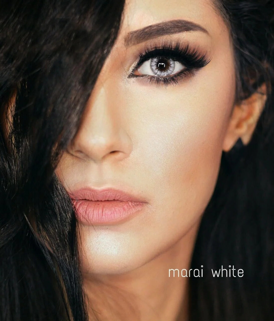 Maria White Natural Grey Coloured Contact Lenses - Image 2