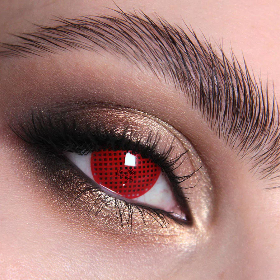 Red Mesh Halloween Contact Lenses